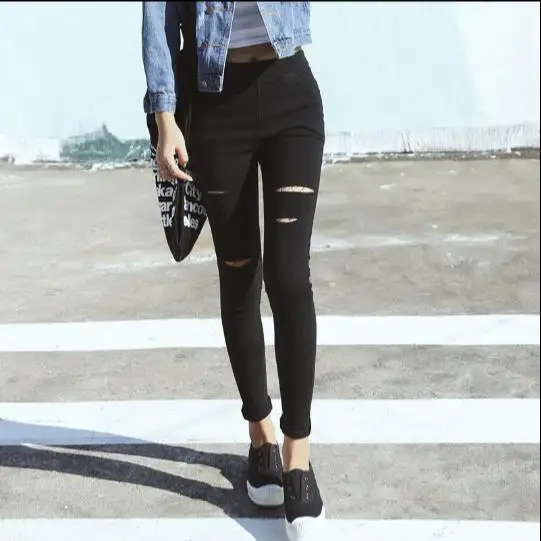 Женские облегающие леггинсы в стиле панк рок черные готическом E560 2019|Брюки| |