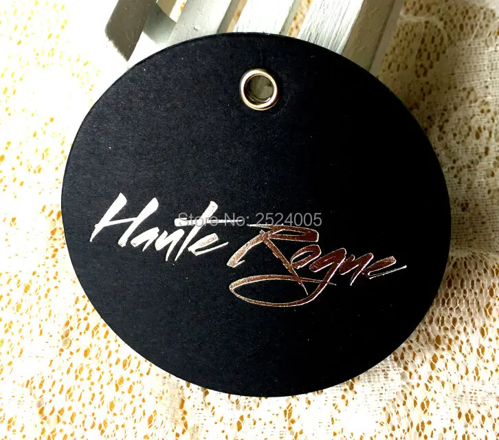 Индивидуальная подвесная бирка для одежды/черные матовые бумажные бирки