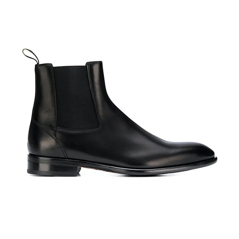 Замшевые ботинки на низком каблуке черные Челси ручной работы в деловом стиле |