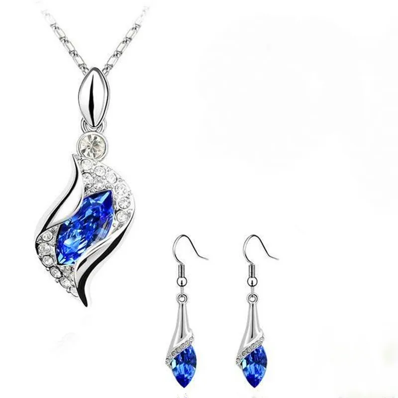 Женское ожерелье/серьги с кристаллами набор украшений для подружек невесты J018 |