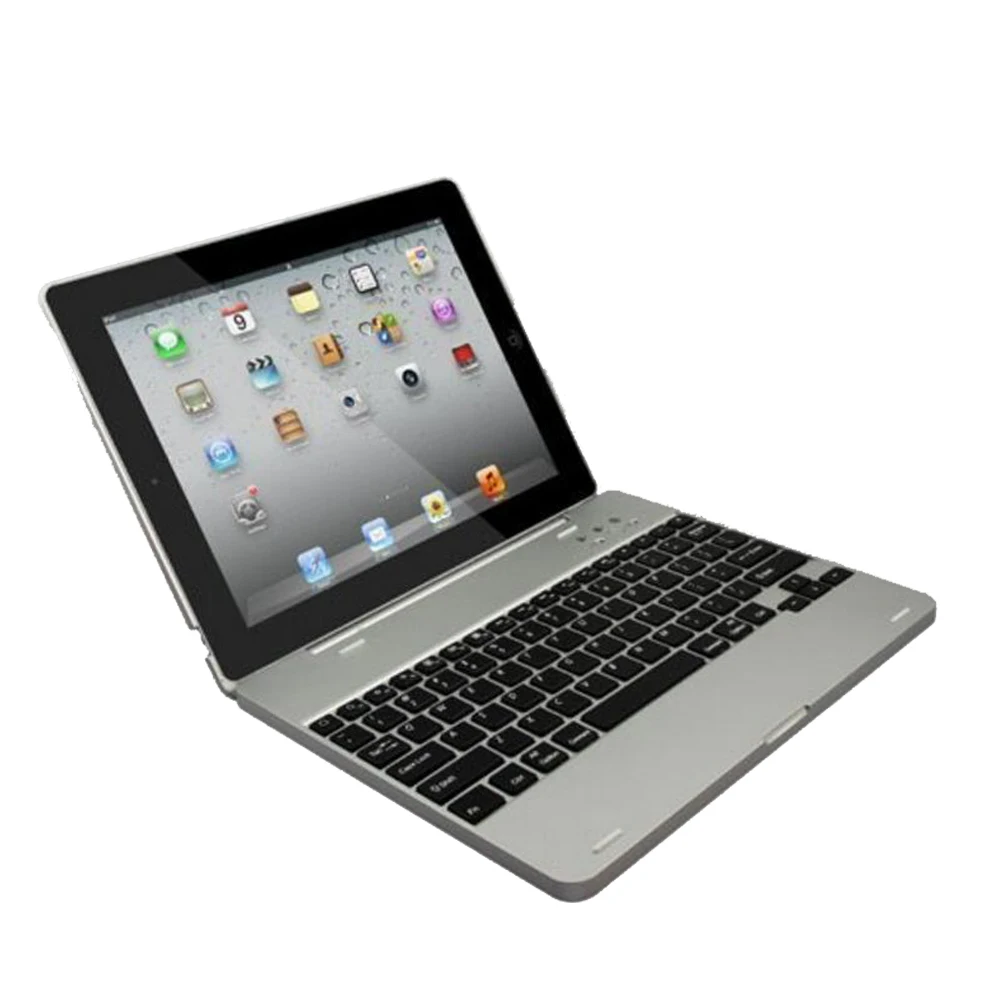 Беспроводная Bluetooth клавиатура для iPad 2/3/4 чехол Защитный Портативный чехол для клавиатуры для iPad 4 3 2 роскошный стенд смарт-чехол - Цвет: silver