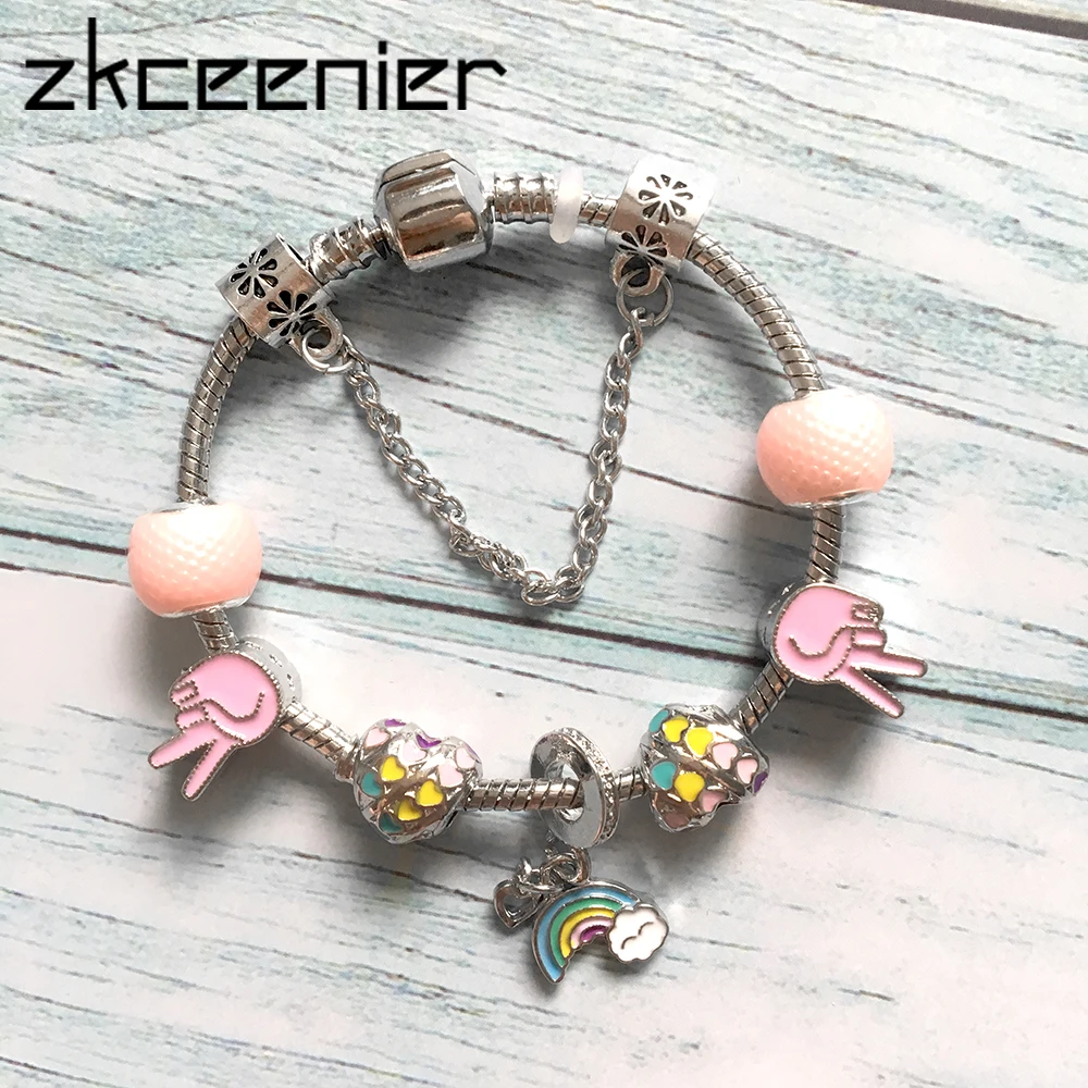 ZKCEENIER,, Кристальный, капля воды, очаровательный, брендовый браслет, браслет, Европейский, золотой цвет, бисер, подходит для DIY, женский браслет, ювелирное изделие - Окраска металла: PB0019