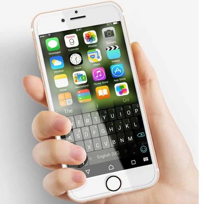 

Black/White Phone Glass Screen Protector Tempered Film For iphone 5 5s 6 glass iPhone 7 6s 7 8 plus X Front Protective film