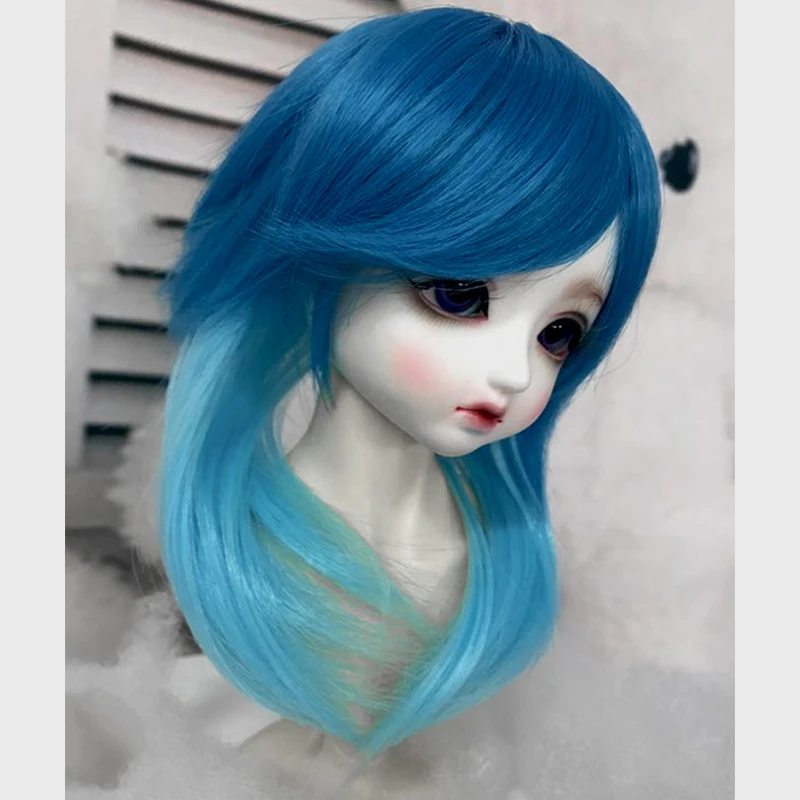 Allaosify bjd волосы 1/3 1/4 1/6 BJD Кукла Высокая температура парик девушка и мальчик длинные прямые парики SD BJD парик с взрыва