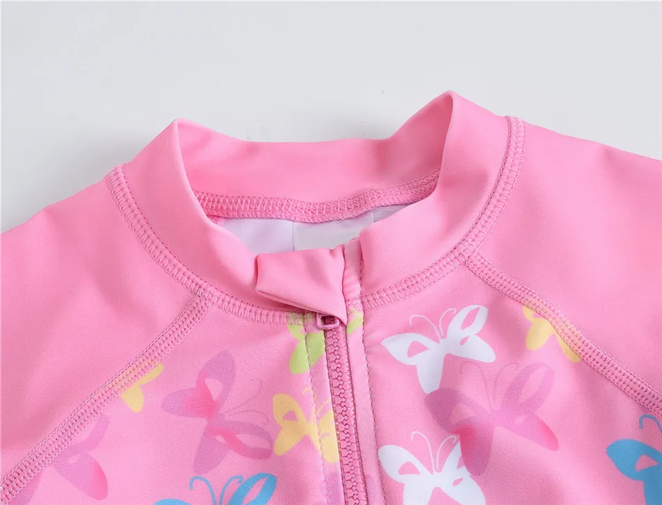 Милый слитный купальник для девочек бикини маленьких с рисунком бабочек