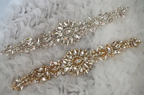 2 шт. золотой пояс с цветочным узором золотые стразы свадебный ремесло RAE0118 | Дом и