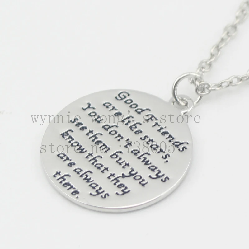 2016 ручная печать ювелирные изделия &quotхорошие друзья как звезды&quot диск и звезда