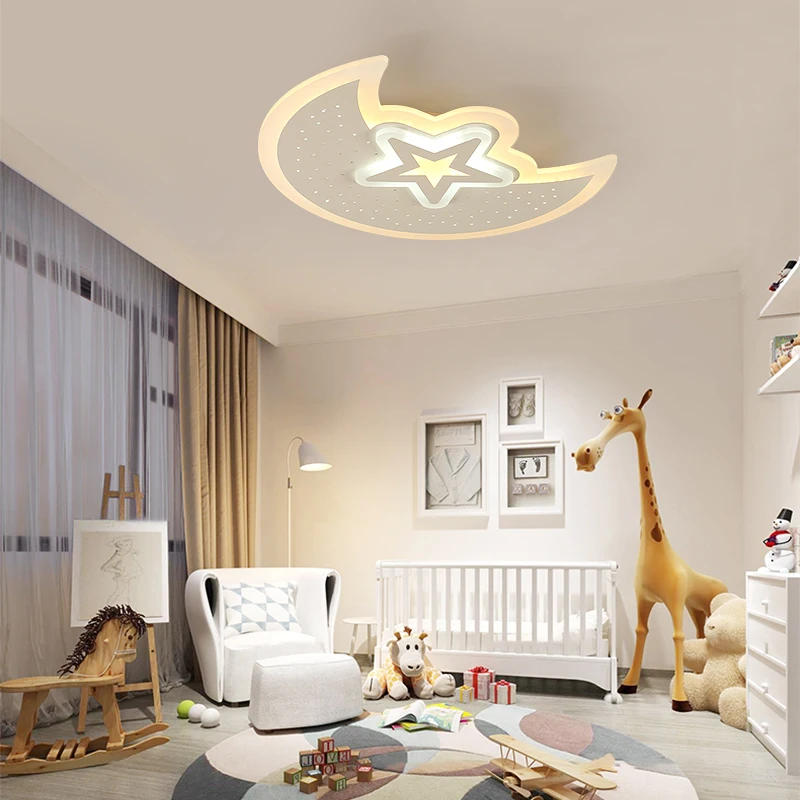 Modern Personalized Moon Star Chandelier Children Bedroom Lustres hanging ceiling lamp home decorative Fixture Lighting | Освещение