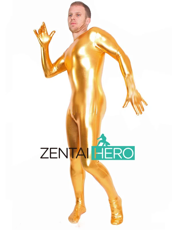 ZentaiHero выполненный на заказ унисекс блестящий металлик зентай сексуальные