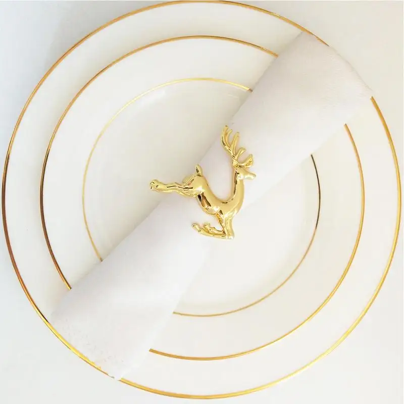 10 шт./партия кольцо для салфетки в форме оленя кольца стола декоративное