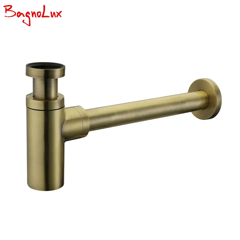 

Bagnolux Contemporary Style Vintage Antique Bronze Basin Pop Up Waste Plumbing Tube Replacement Round Brass Bottle P-Trap