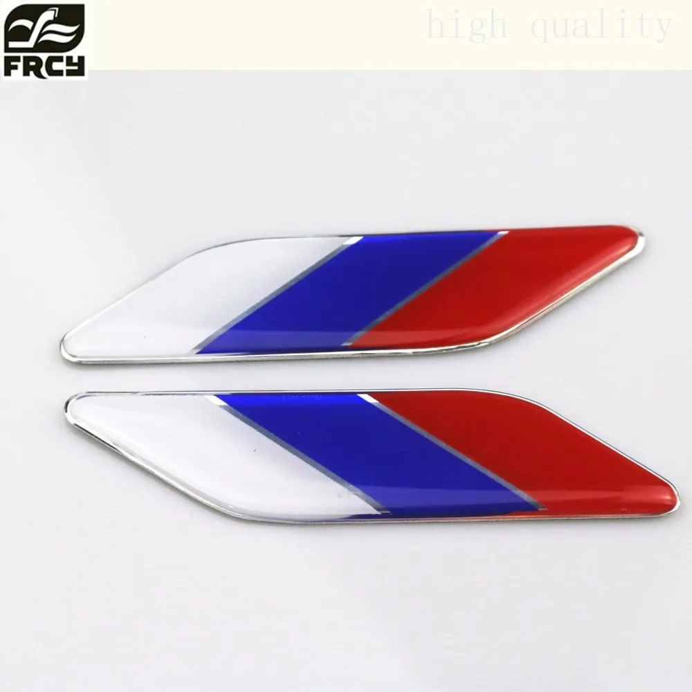 Оптовая продажа укладки 3D ПВХ + Алюминий сплава наклейки флаг России значок