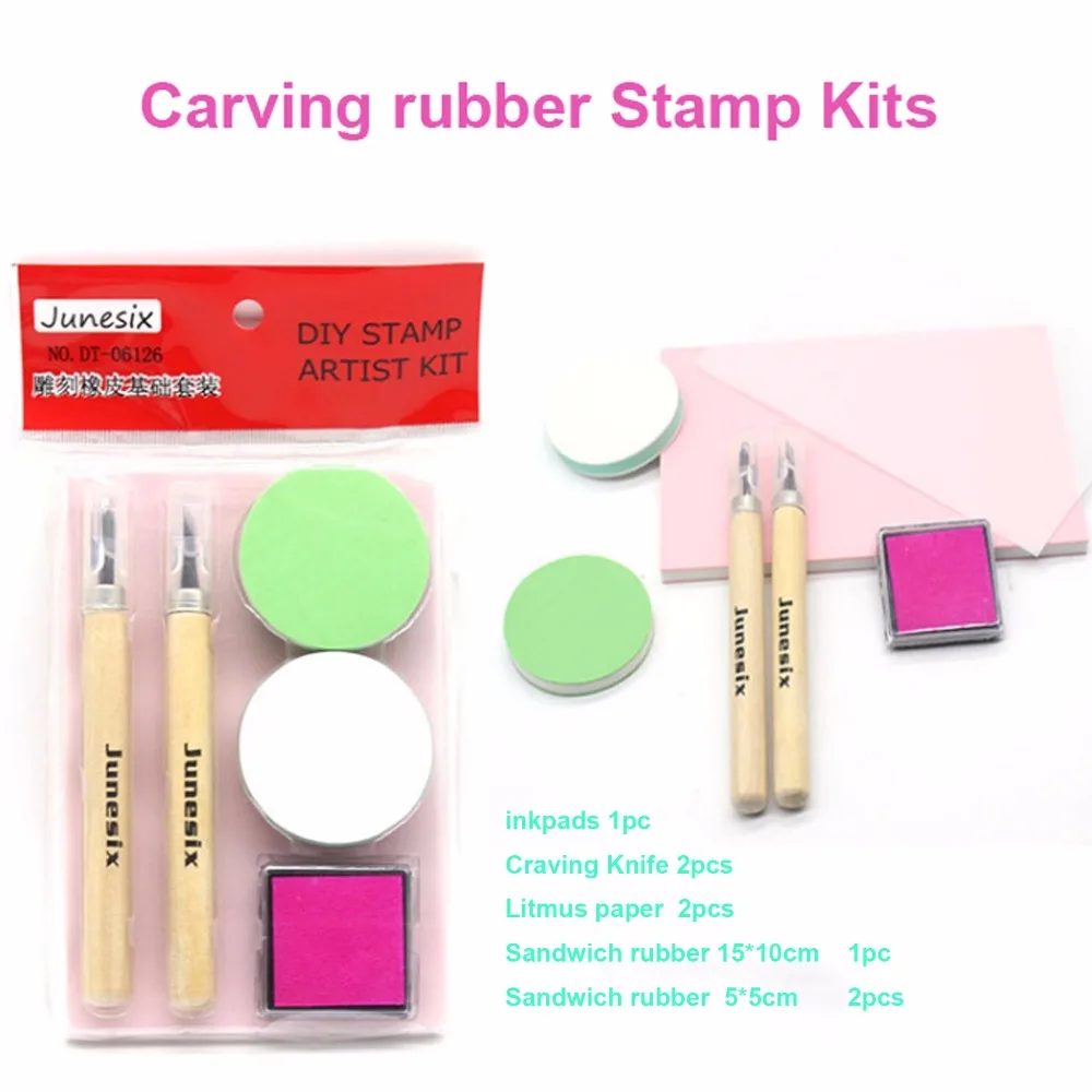 Carving rubber stamp Craving Knife DIY Set Rubber Brick Foundation Manual Material Pack | Канцтовары для офиса и дома