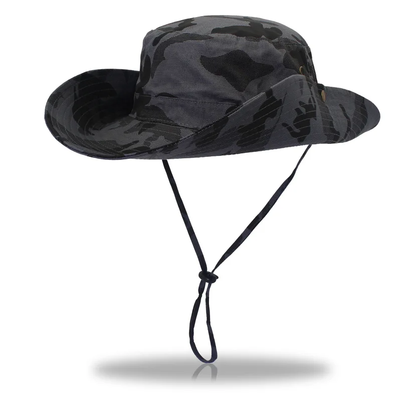 Камуфляж большой козырек Topi Открытый солнце рыбаловедские снасти шляпы для джунглей кепки УФ Защита походная шляпа