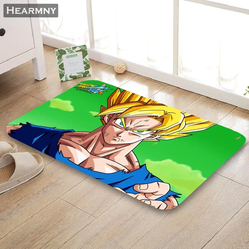 Настраиваемый Коврик для двери Dragon Ball Z пол/ванна/кухня/пляж фланелевый губчатая ткань 3D печатные мохнатые украшения для спальни
