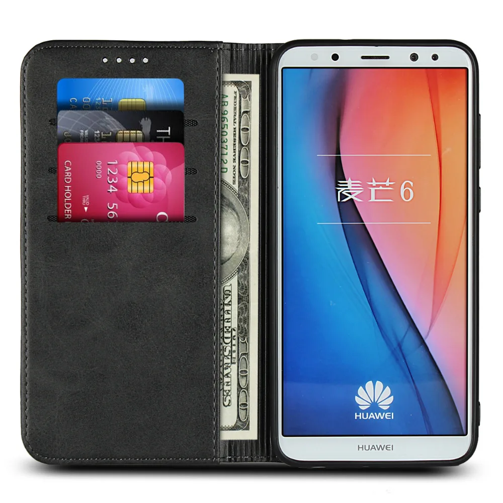 Чехол Etui для huawei mate 10 Lite, чехол, кожаный чехол, для huawei mate 10 Lite, роскошный телячий зернистый Магнитный Флип-кошелек, Fundas, сумка