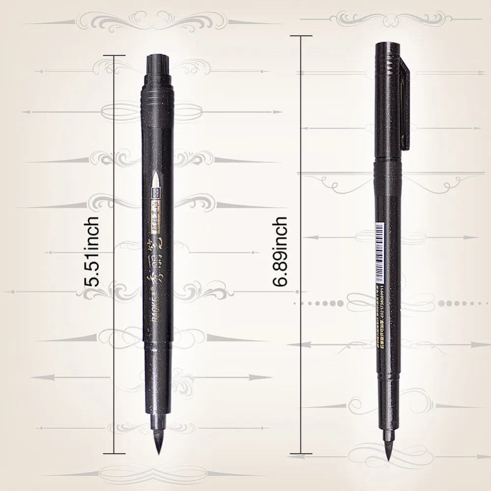 

Refill Brush Calligraphy Pen for Lettering 4 Pcs Black Brush Painting Art Supplies Calligraphy Set for Beginners Writing Drawing