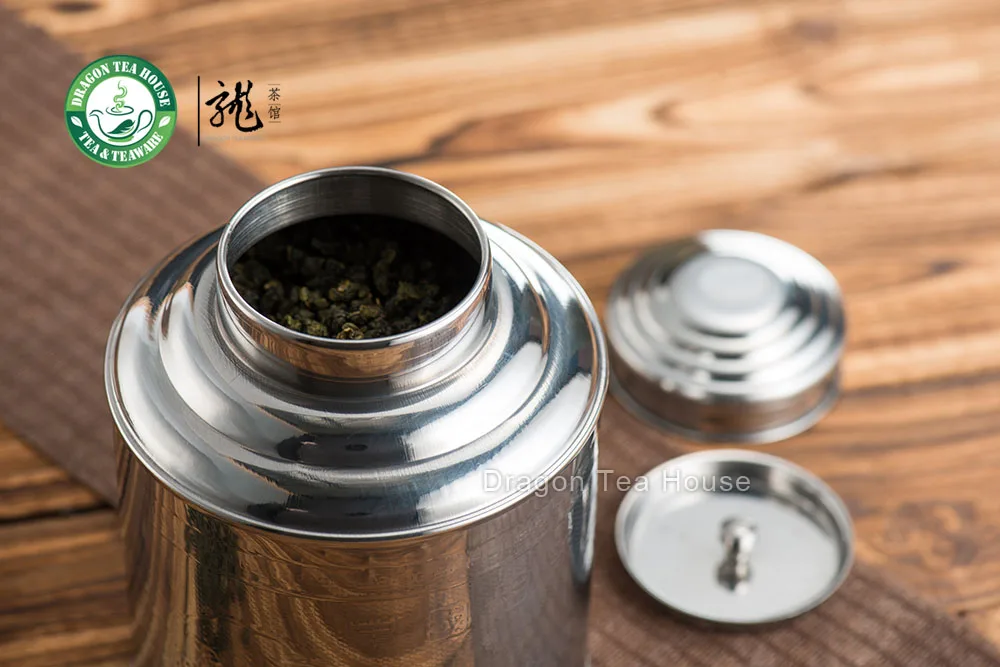 Средний размер нержавеющей стали канистра Caddy чай контейнер с двойной крышкой 1000