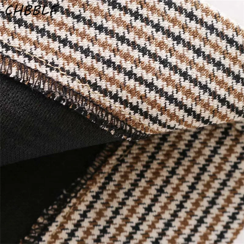 Женская клетчатая юбка-миди CHBBLF повседневная офисная юбка с разрезом и узором