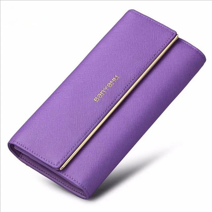 Purple Брендовый женский кошелек, женские кошельки из натуральной кожи, Женский Длинный кошелек для телефона/карты, сумки для денег, женские кошельки, кошелек - Цвет: Purple