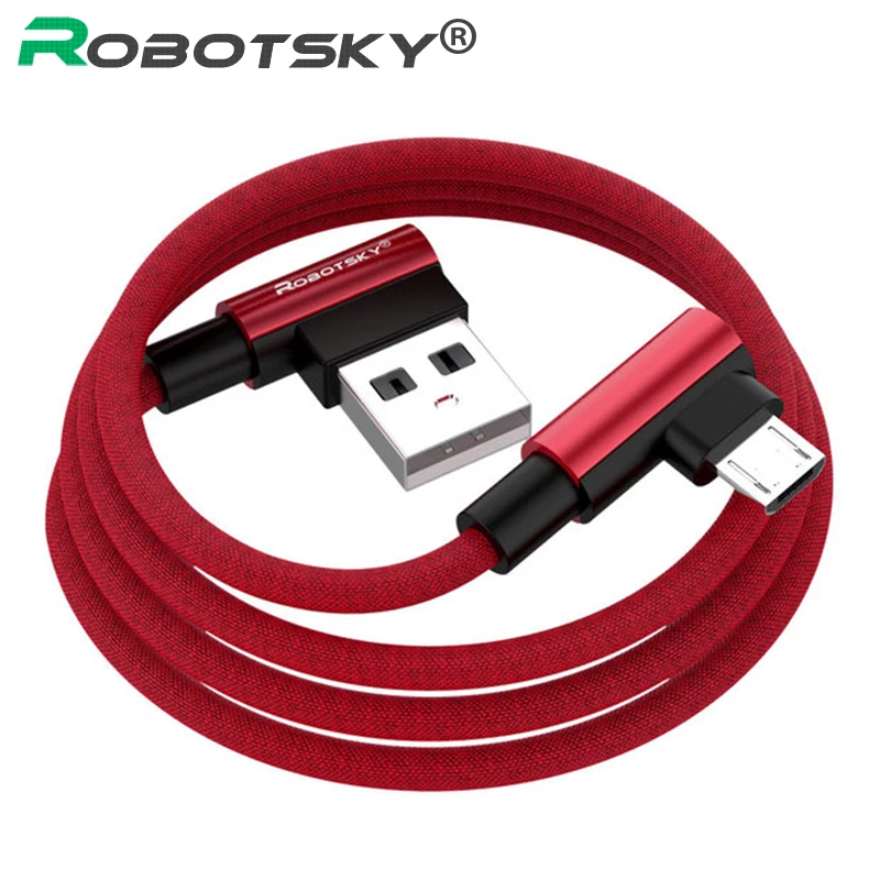 90 градусов Micro usb кабель для передачи данных 2.4A Быстрый usb зарядный кабель для samsung Xiaomi LG Microusb зарядный кабель