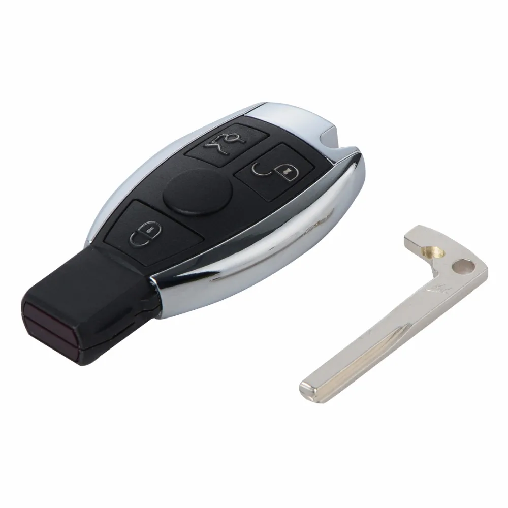 3 Botones remoto Llaves para coches Conchas reemplazo clave Mercedes Benz Ano 2000 + NEC y BGA control 433 MHz|Ключ от авто| |
