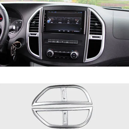 center control trim Аксессуары для Mercedes Benz Vito W447- интерьер приборной панели AC Выход Накладка двери аудио ручка держатель чашки крышка панель - Цвет: center control trim
