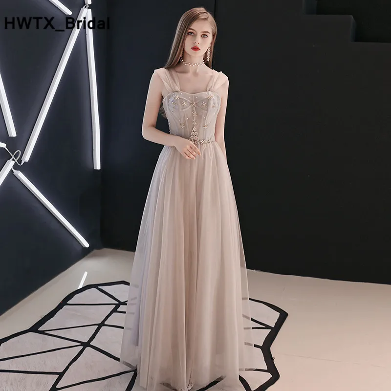 Элегантные платья подружки невесты с бусинами 2018 торжественное длинное