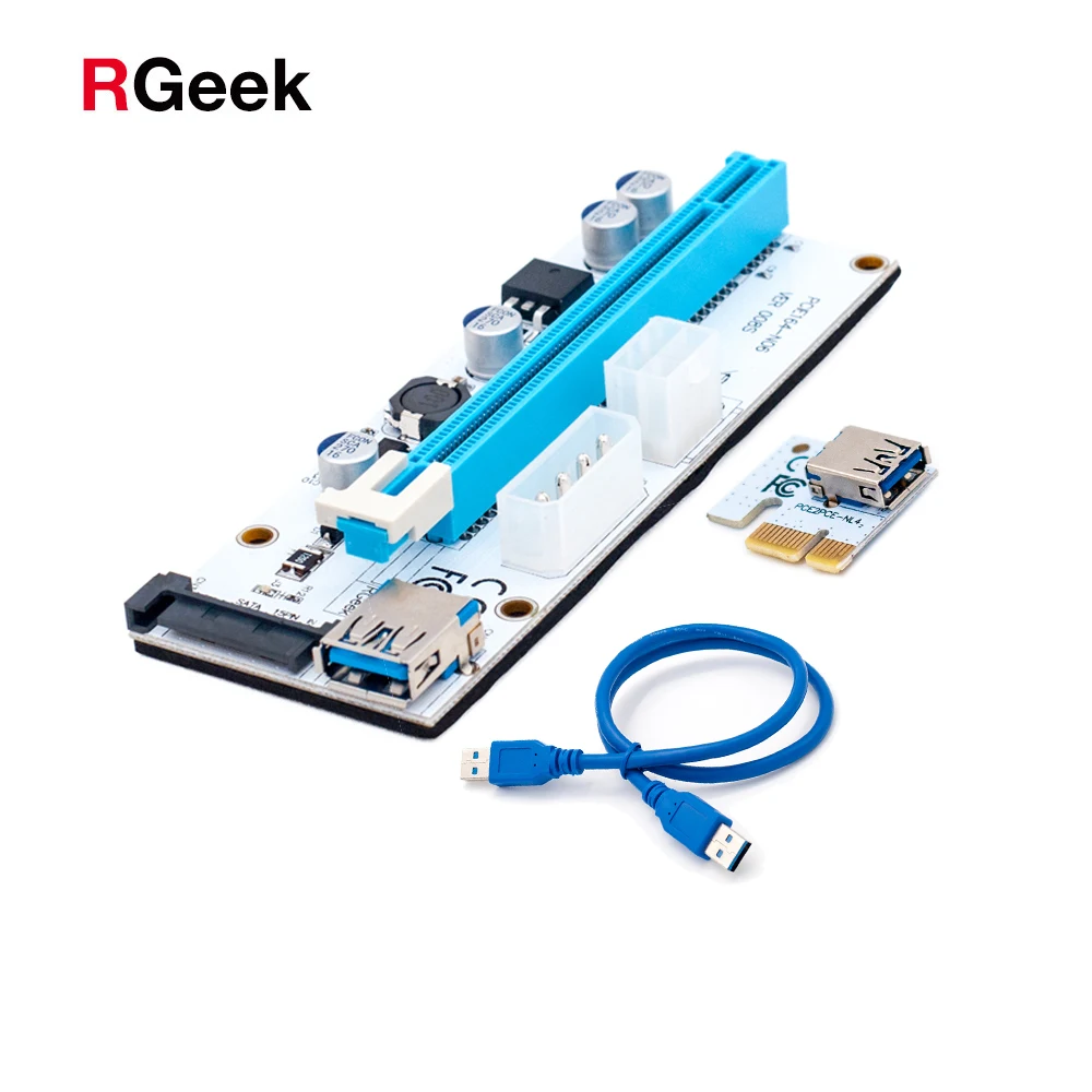 6 шт./лот PCI E 1x к 16x майнинговая машина расширитель переходная карта 008C 60 см кабель