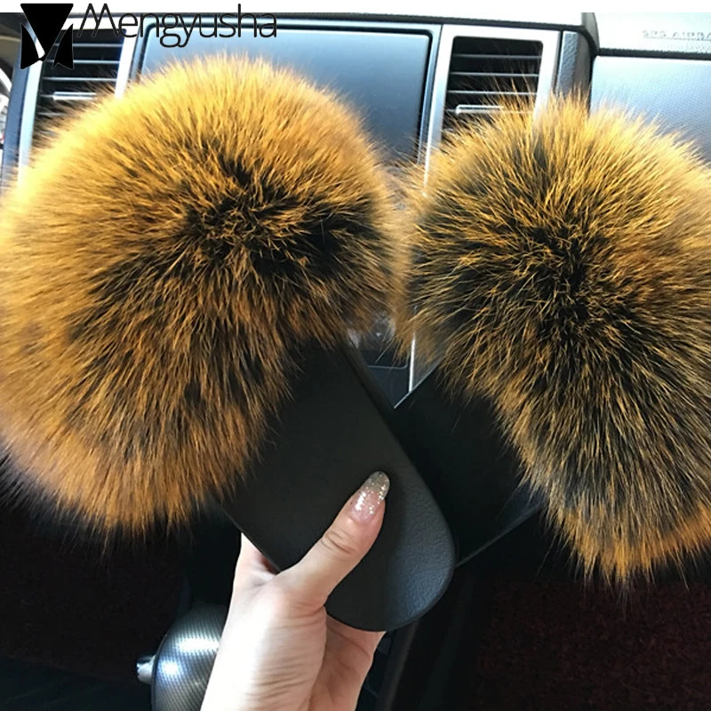 Шлепанцы женские из меха норки шлепанцы с помпоном лисьим мехом сланцы шарики на