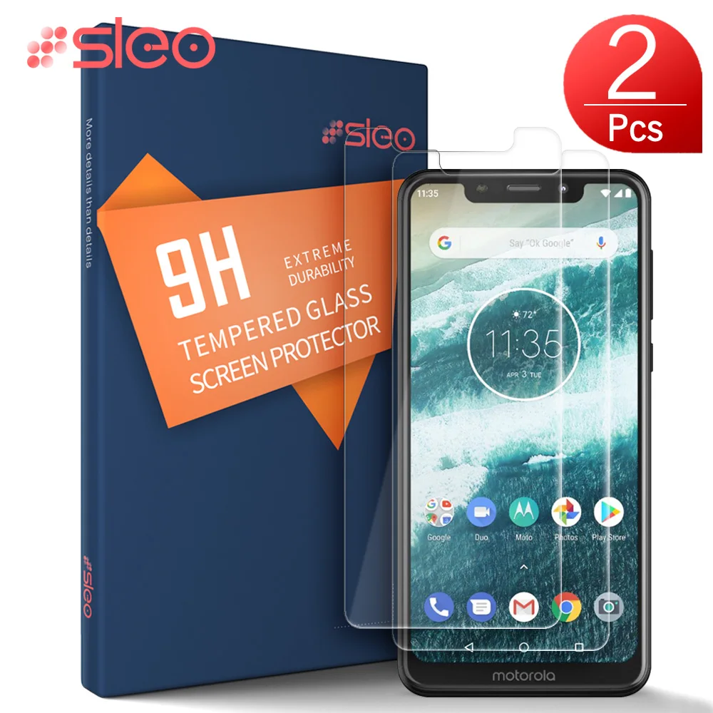 SLEO 2 шт. для Motorola One защитное закаленное стекло экрана 9h Защитная стеклянная