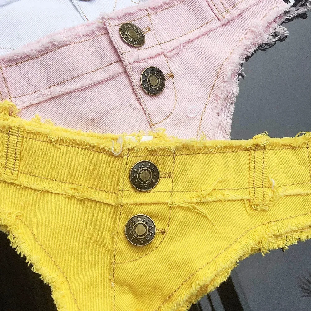 Шорты женские джинсовые с заниженной талией пикантные облегающие Короткие штаны