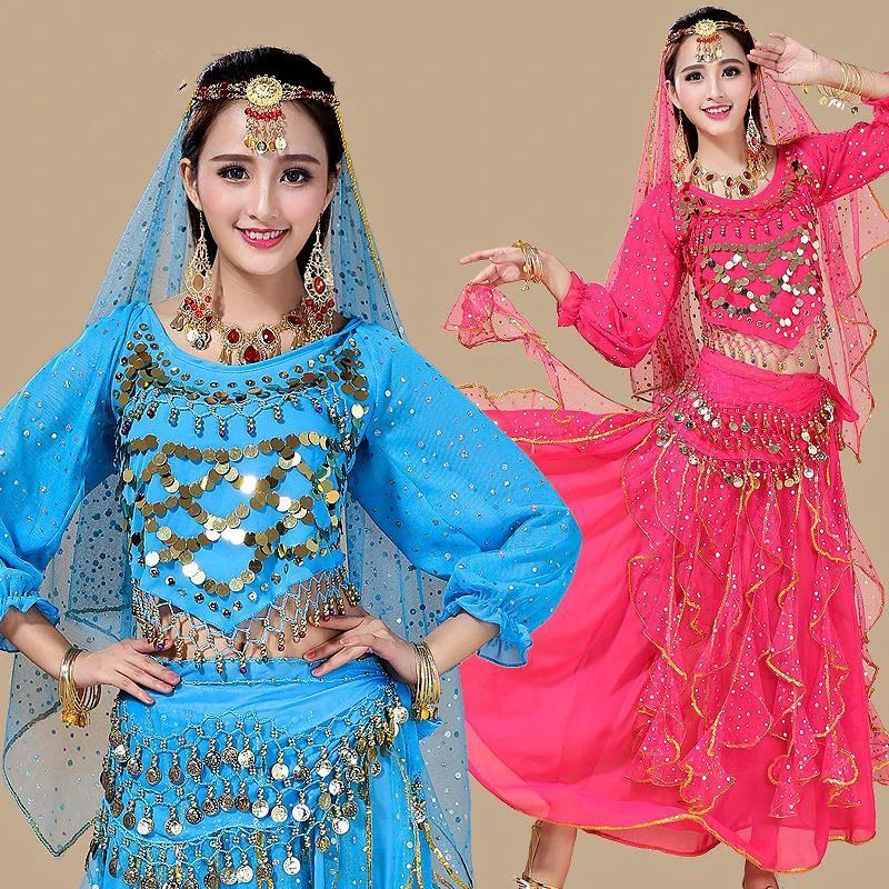 

Женский костюм для танца живота, танцевальный костюм в этническом стиле, танцевальный костюм для индийских выступлений, модель DN1407, 2018