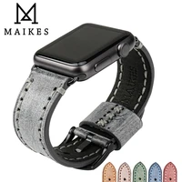 maikes genuine leather watch strap for apple watch band 44mm 40mm 42mm 38mm series se 6 5 4 3 2 1 iwatch watchband bracelet