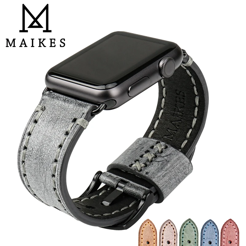 Ремешок из натуральной кожи для Apple Watch Band 44 мм 40 42 38 Series SE 6 5 4 3 2 1 iWatch|strap for apple