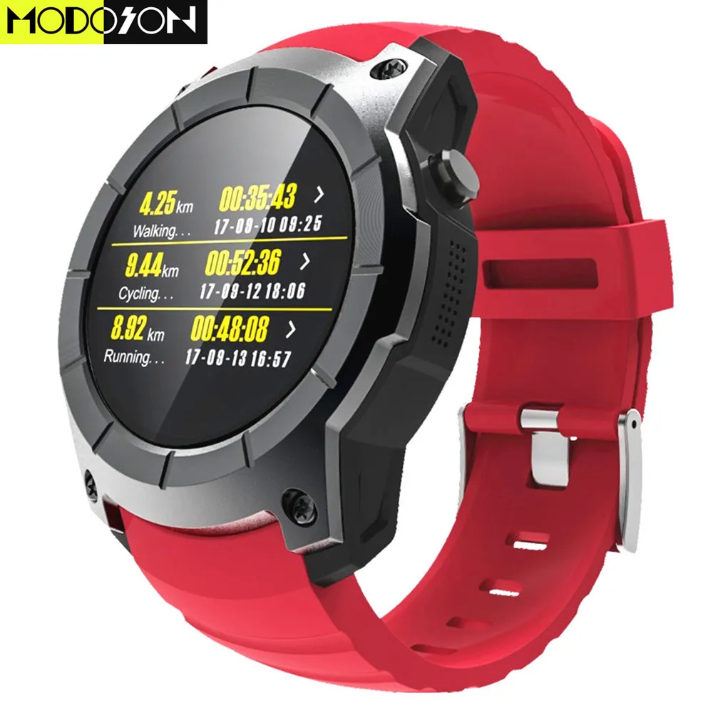 MODOSON Bluetooth gps Смарт часы S958 спортивные мужские умные часы для samsung huawei Xiaomi Android Apple IOS iphone 6 7 8 X XS MAX XR - Цвет: Red