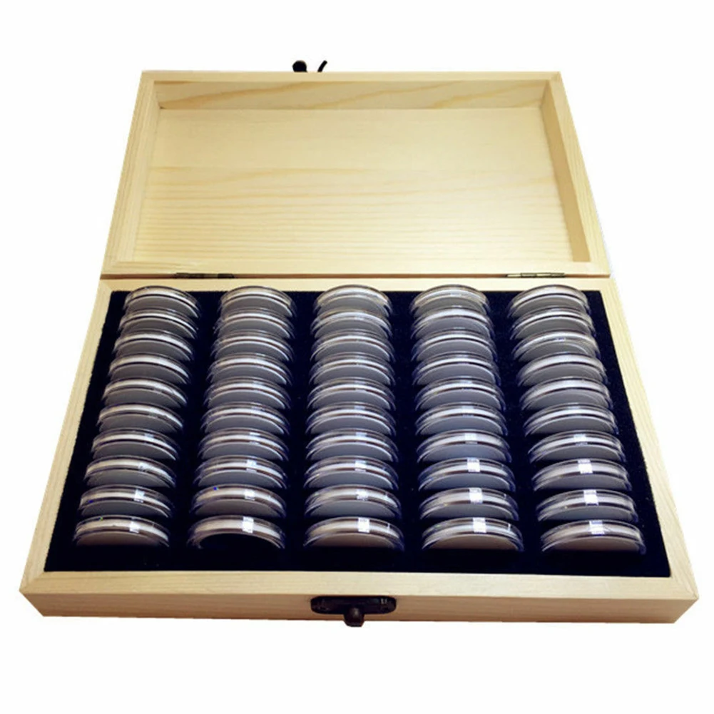 Защитный деревянный дисплей дома памятная Коллекционная случае капсулы Монет