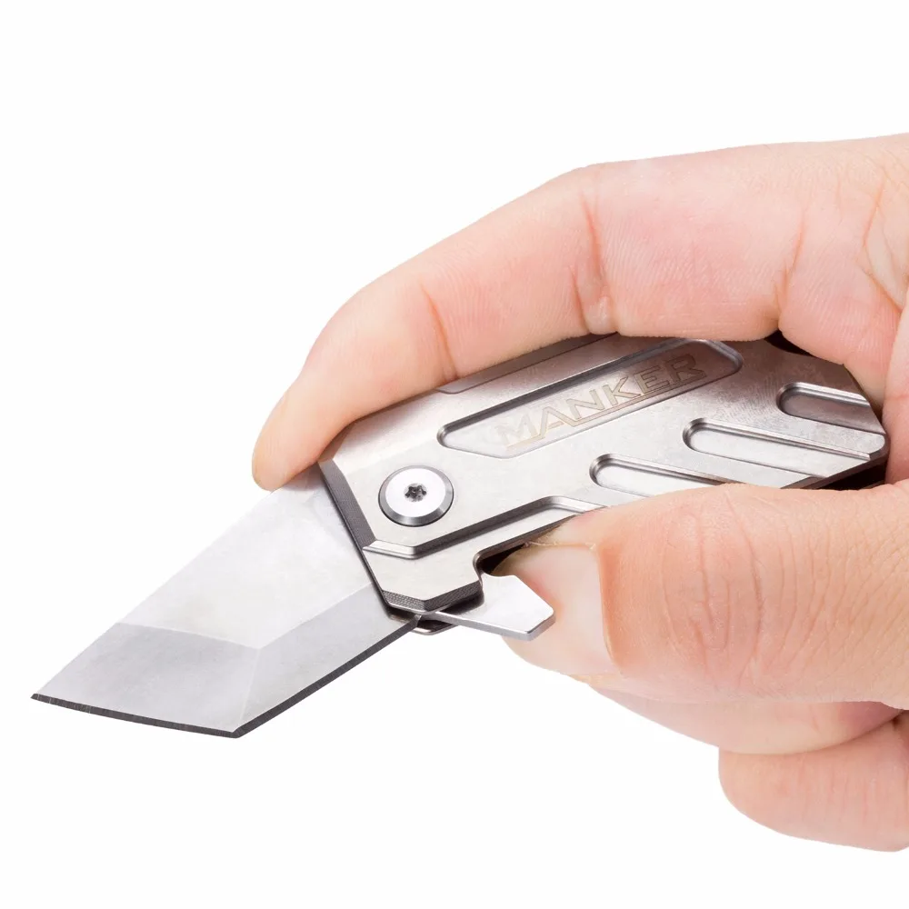 Стальной складной мини брелок Manker Elfin Stonewash Titanium TC4 Liner Lock M390 (3 вида на выбор)|tool