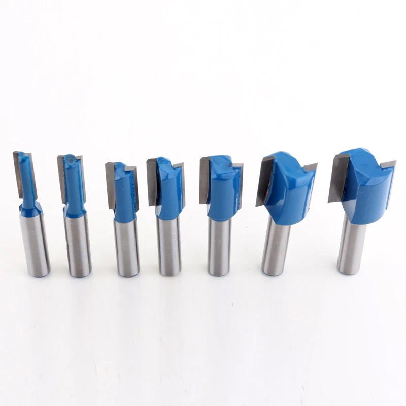 7PC 8mm Shank high quality Straight/Dado Router Bit Set 6 8 10 12 14 18 20mm Diameter Wood Cutting Tool Bits | Инструменты