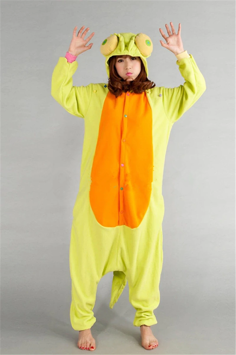 Cartoon Anime Animals chameleon Lizard Onesie Halloween Cosplay Reptiles onesies Adult Women Men's Pajamas sleepwear jumpsuit |