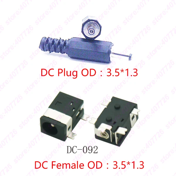 10 шт. зарядное гнездо постоянного тока Pin1.3 * Plug3.5mm гнездовой и Мужской DC разъем