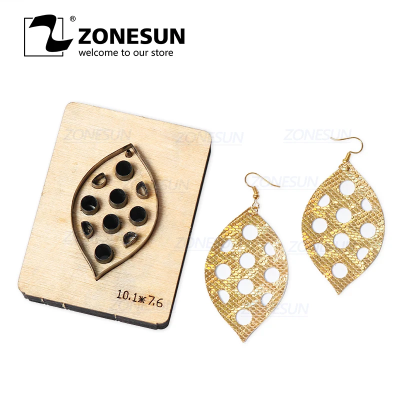 ZONESUN H1 сделай сам на заказ резак для кожаных сережек вырезанные из кожи серьги