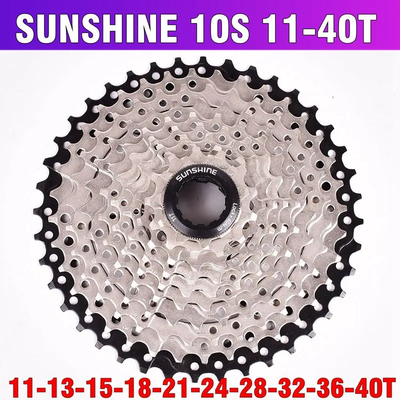 10S 11-40T BK Солнечный велосипед Freewheel кассета 11-46T 42T 40T 10 скоростей 10s 50t широкое соотношение MTB горный велосипед Freewheel для частей m590 m6000 - Цвет: 10S 11-40T BK