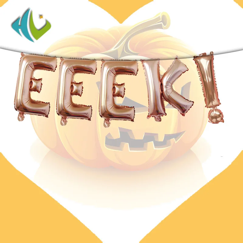 16 дюймов розовое золото Trick or Treat/Boo/EEEK/Spooky Алфавит фольга Воздушные шары баннеры