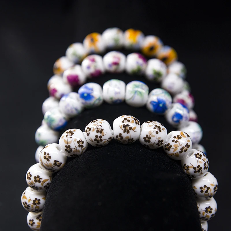 1 шт. женские богемные цветы пионы розы очаровательные керамические бусины