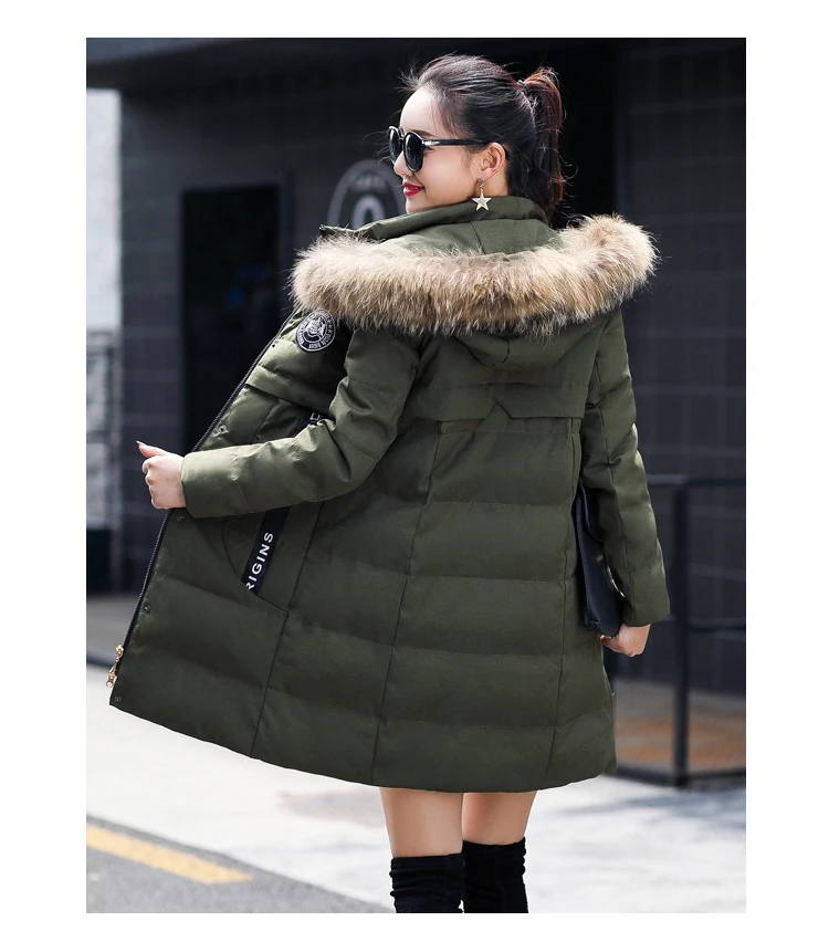 ZQLZ Толстая теплая зимняя куртка для женщин с капюшоном повседневное длинная