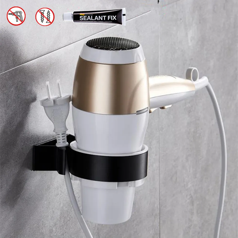 Держатель для фена ванной комнаты душевая кабина органайзер стеллаж клея ногтей