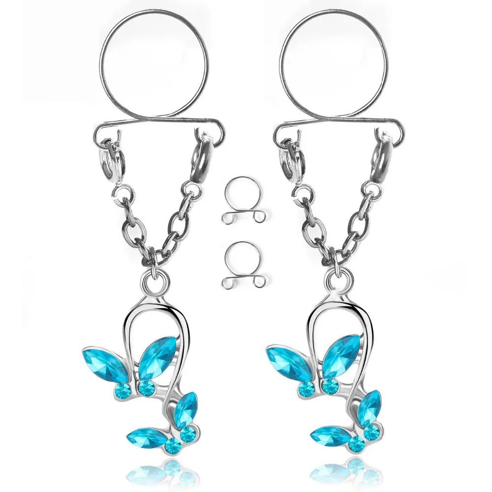 2 шт сексуальные без пирсинга клип на соска кольцо ювелирные изделия поддельные