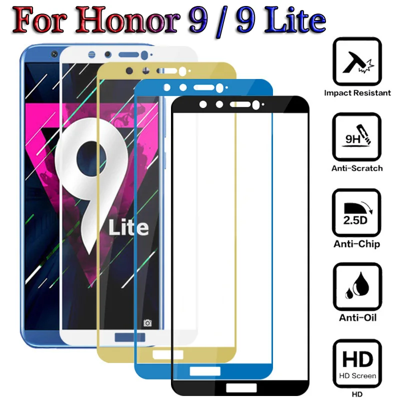 9h полное покрытие экрана пленка для huawei honor 9 lite Защитное стекло для huawei honor 9 9 светильник Защитная пленка для honor 9 9 lite