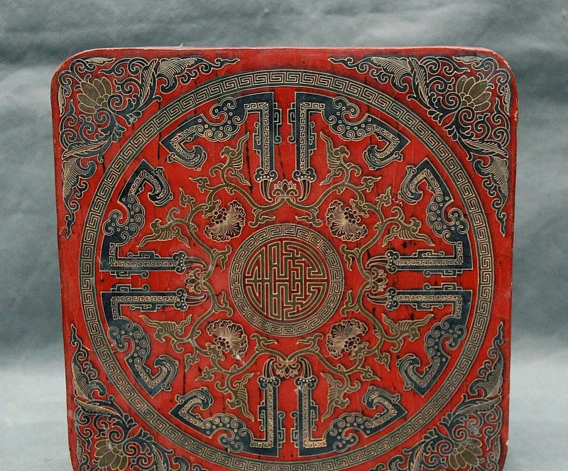 9 &quotКитайская благородная Лаковая посуда дерево Цянь длинный квадратный летучая